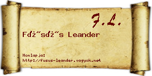 Füsüs Leander névjegykártya